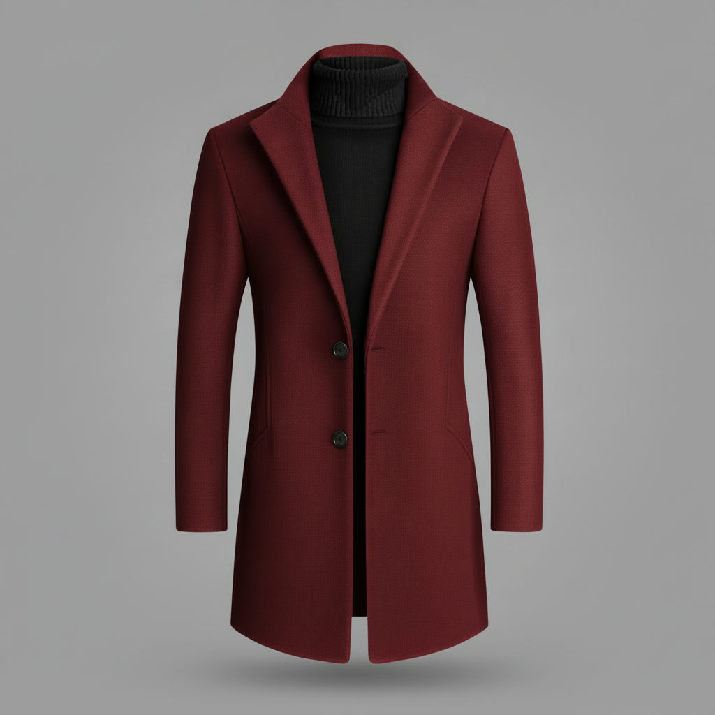 Men's Elegant Notched Lapel Overcoat | Men's Winter Coat