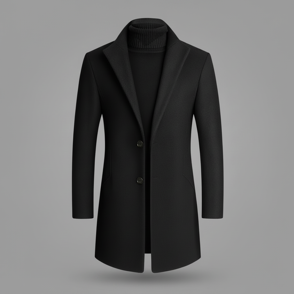 Men's Elegant Notched Lapel Overcoat | Men's Winter Coat