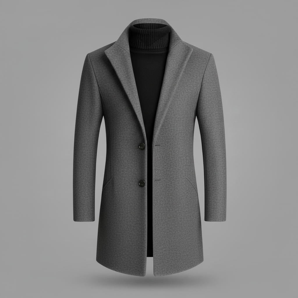 Men's Elegant Notched Lapel Overcoat | Men's Winter Coat