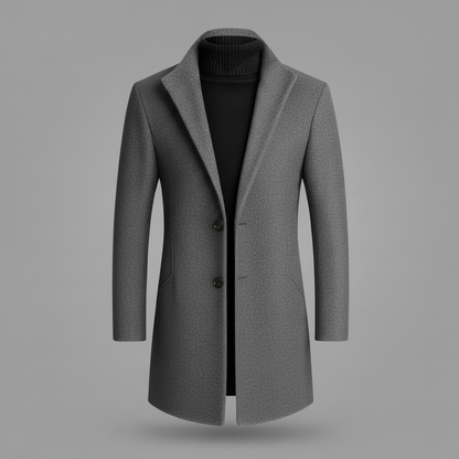 Men's Elegant Notched Lapel Overcoat | Men's Winter Coat