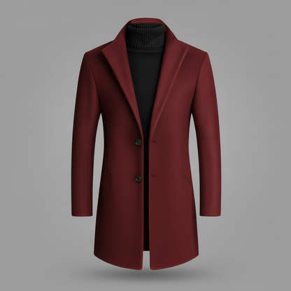 Men's Elegant Notched Lapel Overcoat | Men's Winter Coat
