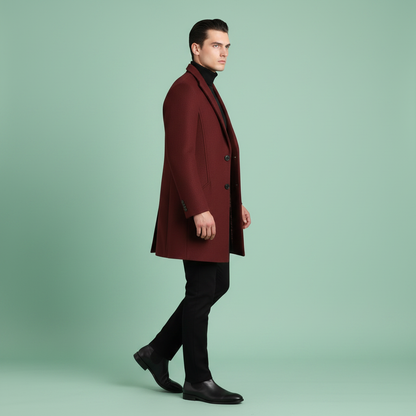 Men's Elegant Notched Lapel Overcoat | Men's Winter Coat