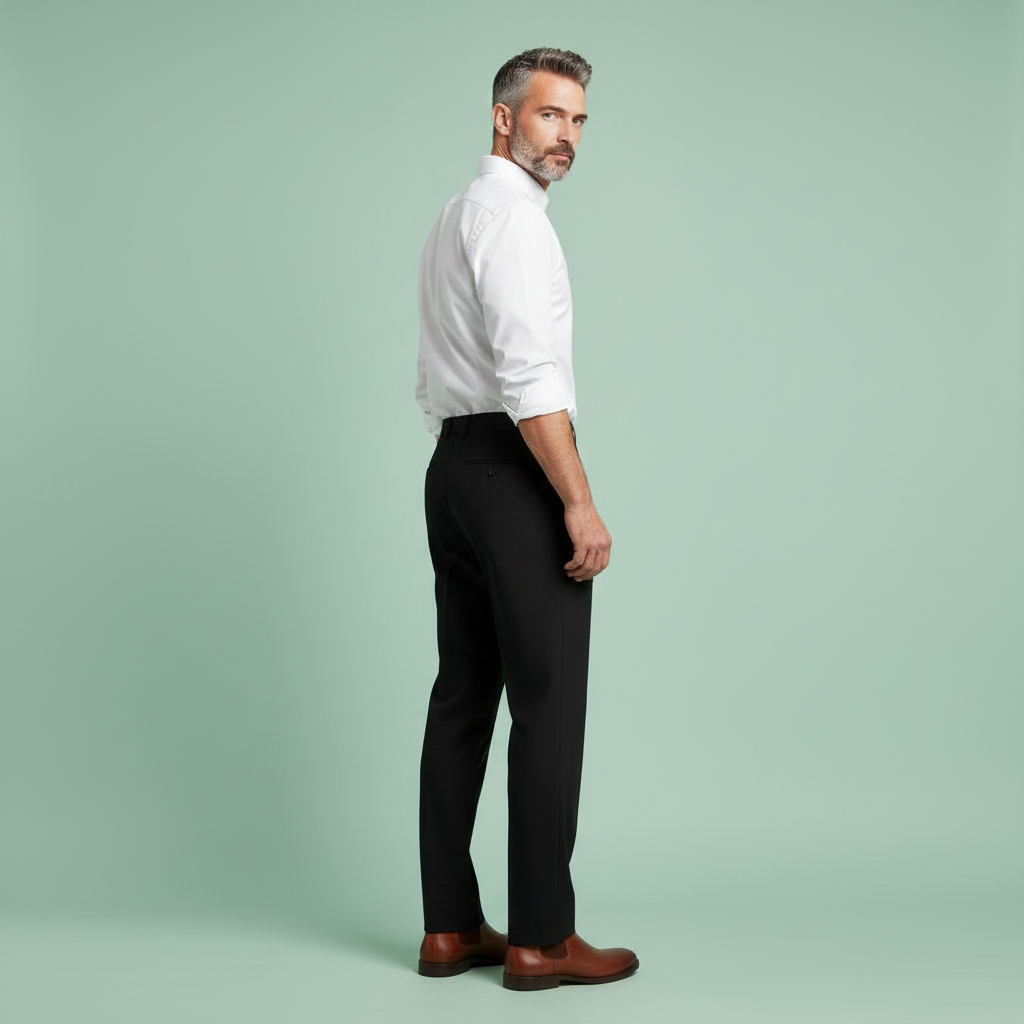 Men's Pleated Trousers | Straight Fit Formal Pants
