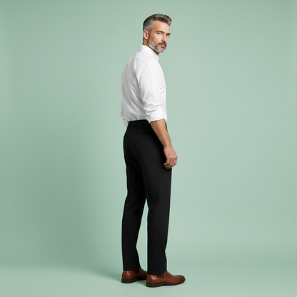 Men's Pleated Trousers | Straight Fit Formal Pants