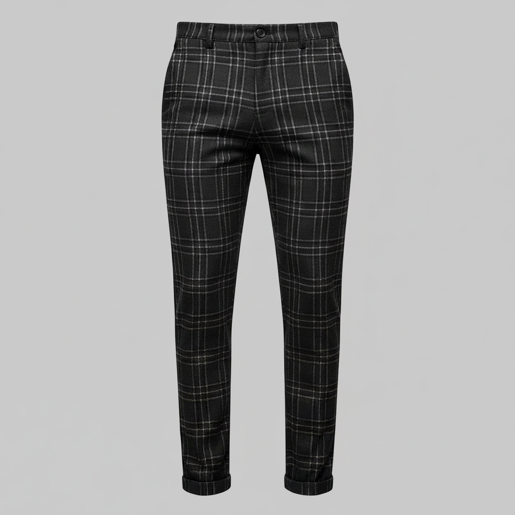 Sasha Checked Chino Pants | Men's Casual Trousers