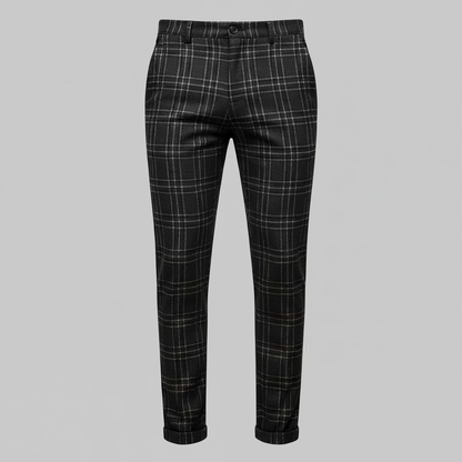 Sasha Checked Chino Pants | Men's Casual Trousers