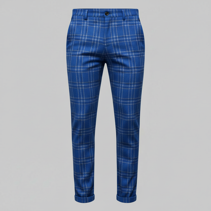 Sasha Checked Chino Pants | Men's Casual Trousers