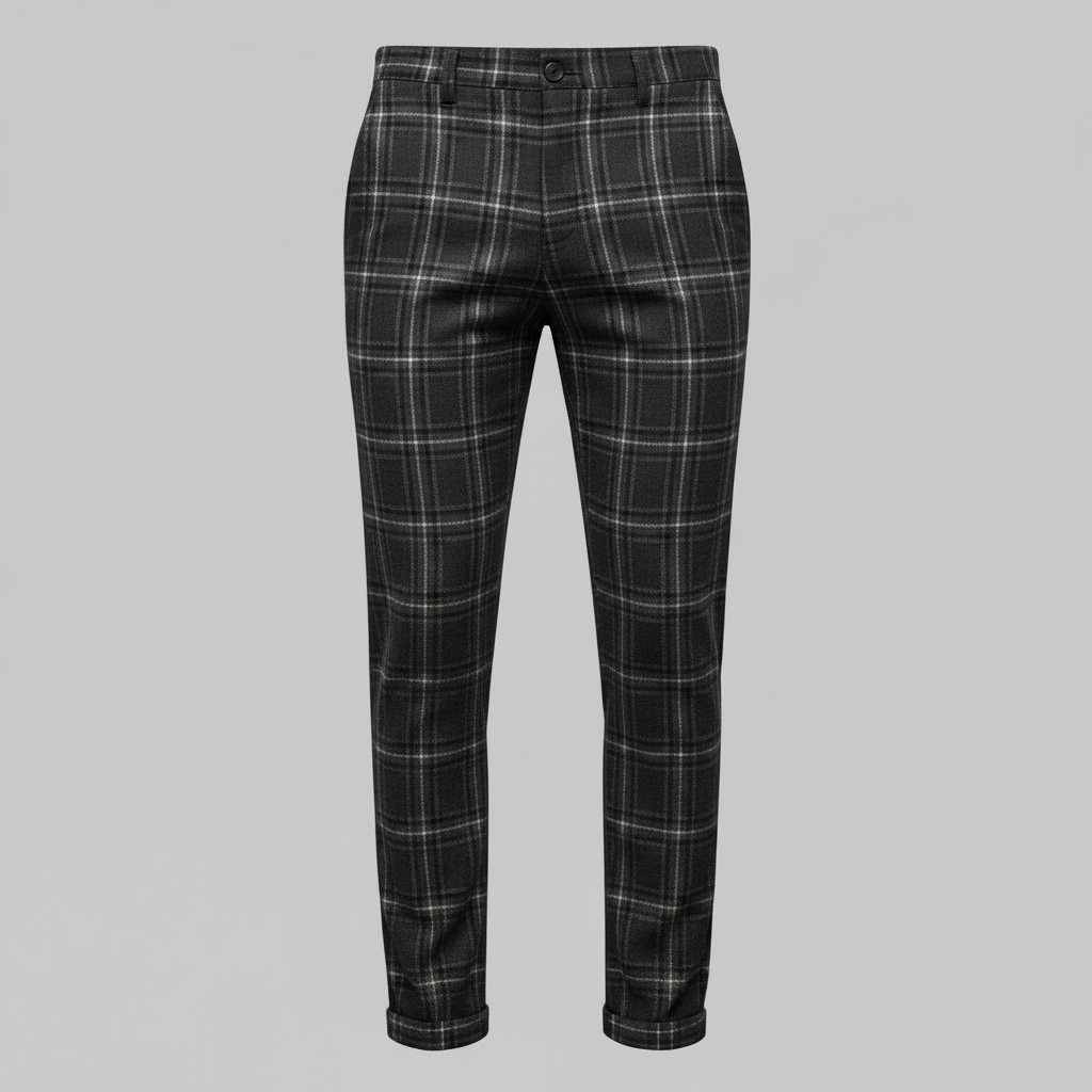 Sasha Checked Chino Pants | Men's Casual Trousers