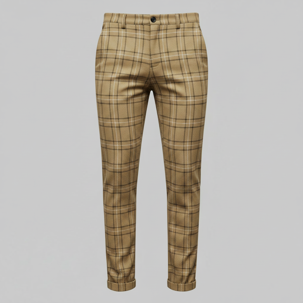 Sasha Checked Chino Pants | Men's Casual Trousers
