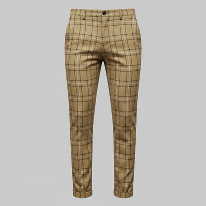 Sasha Checked Chino Pants | Men's Casual Trousers